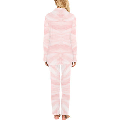 Marble Pattern Print Design 03 Women's Long Pajama Set