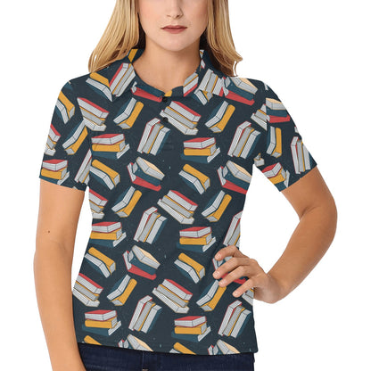 Book Pattern Print Design 07 Women's Polo Shirt