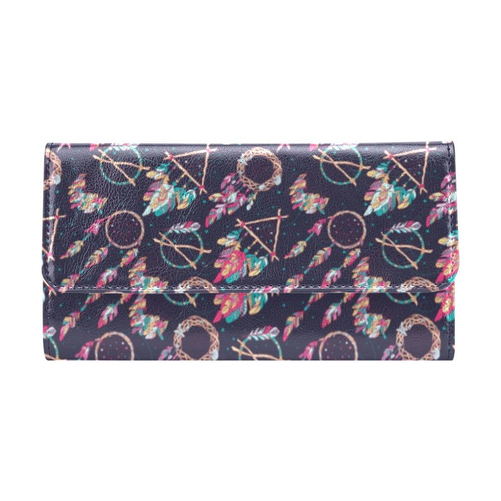 Boho Dream Catcher Colorful Women's Trifold Wallet