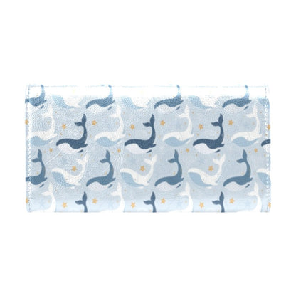 Whale Print Design LKS305 Women's Trifold Wallet