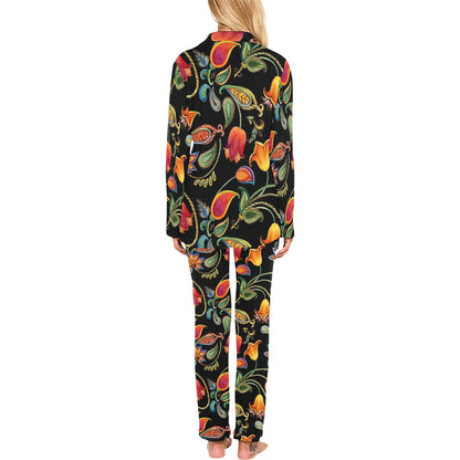 Tulip Boho Pattern Print Design TP09 Women's Long Pajama Set