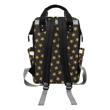 Star Gold Print Design LKS302 Diaper Bag Backpack