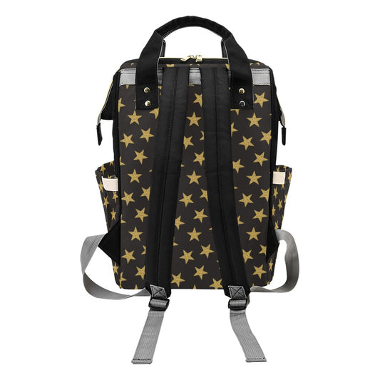 Star Gold Print Design LKS302 Diaper Bag Backpack