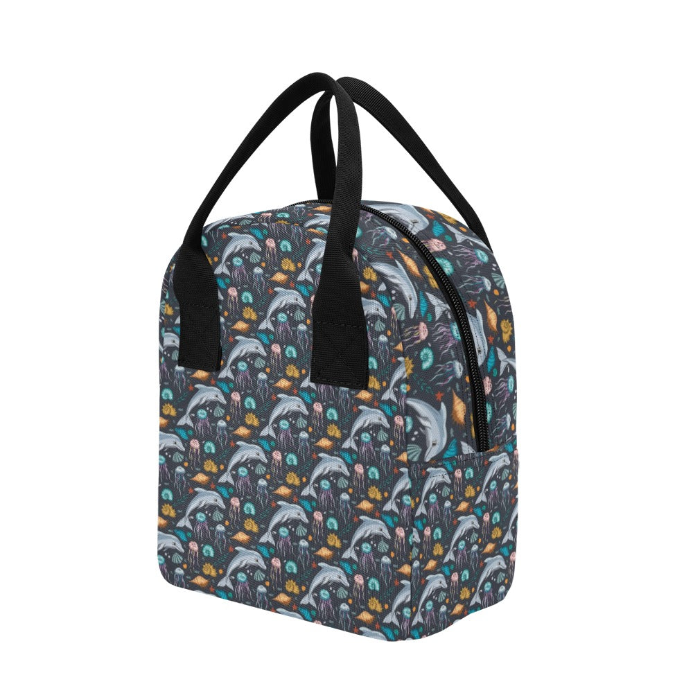 Underwater Dolphin Print Design LKS304 Insulated Lunch Bag