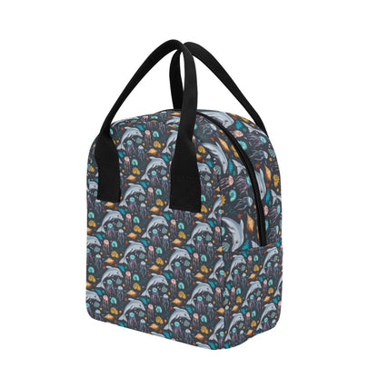 Underwater Dolphin Print Design LKS304 Insulated Lunch Bag