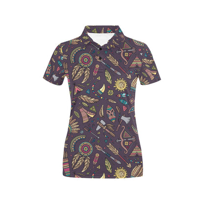 Tribal native american Aztec Women's Polo Shirt