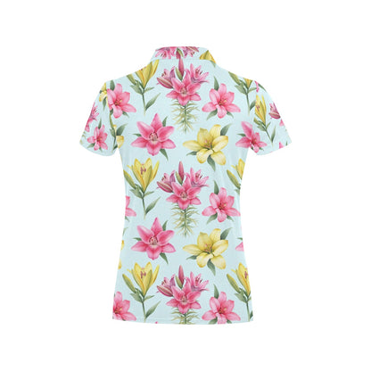 Lily Pattern Print Design LY010 Women's Polo Shirt
