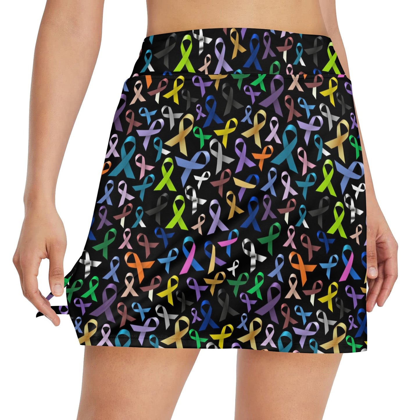 Breast Cancer Awareness Colorful Print 17" Golf & Pickleball Skort with Pockets