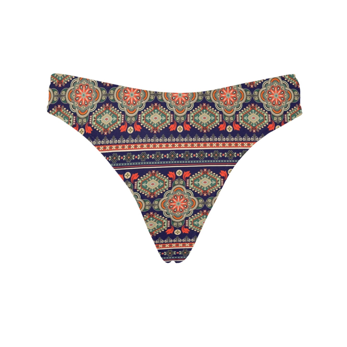 Ethnic Geometric Print Pattern Women's Thongs