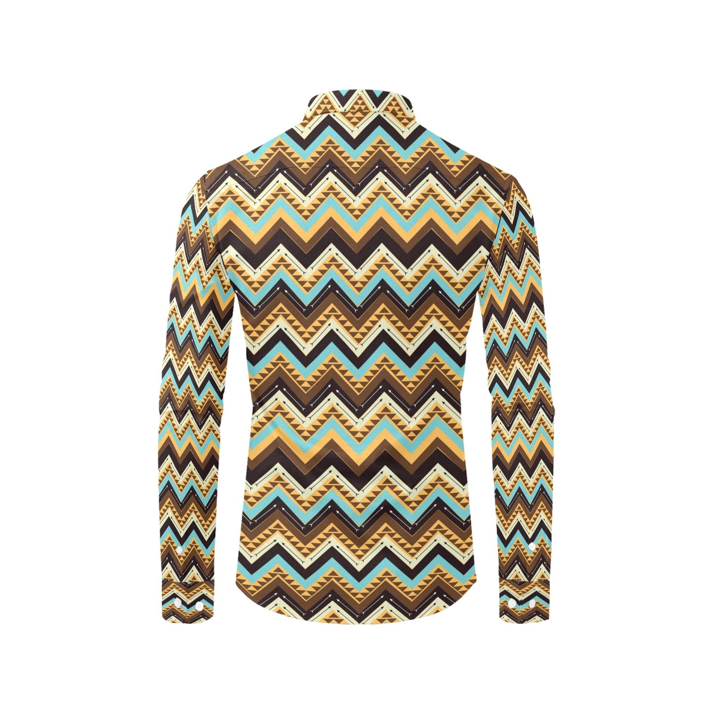 Southwest Pattern Print Design LKS301 Men's Long Sleeve Dress Shirt