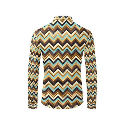 Southwest Pattern Print Design LKS301 Men's Long Sleeve Dress Shirt