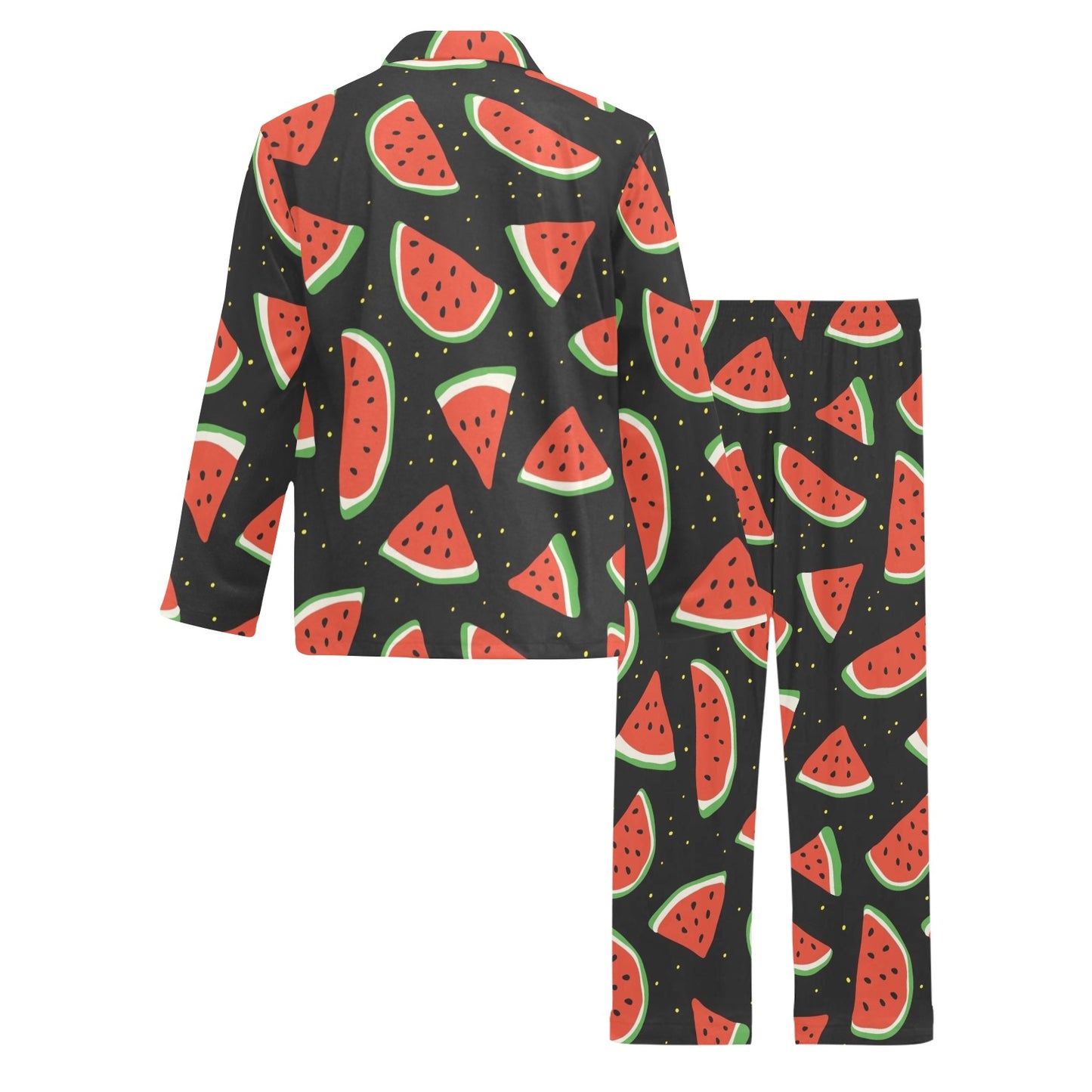 Watermelon Pattern Print Design WM09 Men's Long Pajama Set