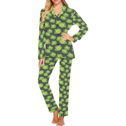 Cabbage Pattern Print Design 01 Women's Long Pajama Set