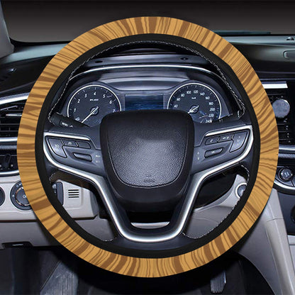 Wood Texture Print Design LKS301 Steering Wheel Cover with Elastic Edge