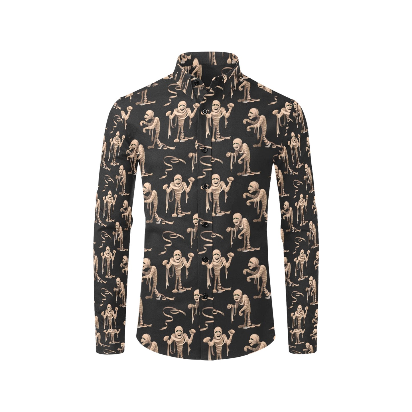 Mummy Print Design LKS302 Men's Long Sleeve Dress Shirt