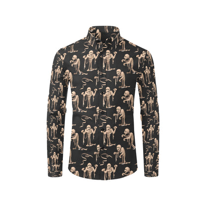 Mummy Print Design LKS302 Men's Long Sleeve Dress Shirt