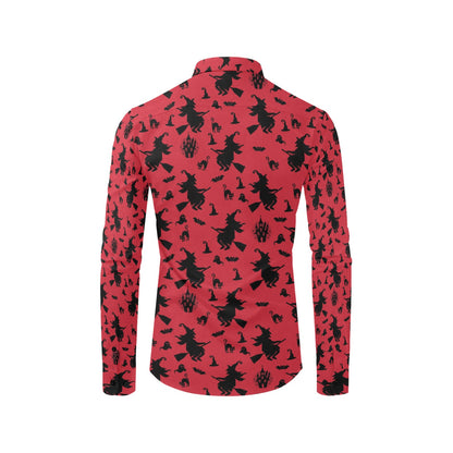 Witch Print Design LKS303 Men's Long Sleeve Dress Shirt