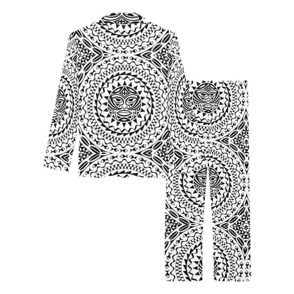 Polynesian Tribal Mask Women's Long Pajama Set