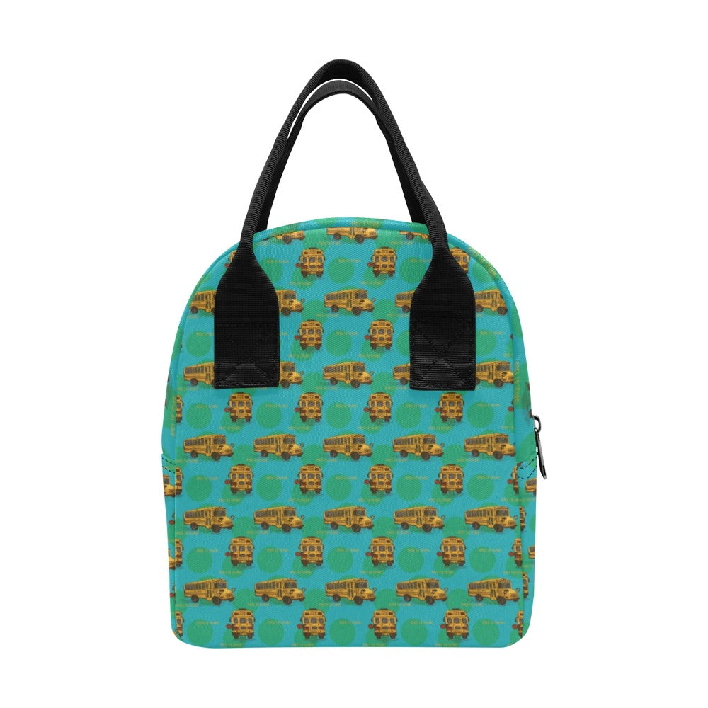 School Bus Print Design LKS308 Insulated Lunch Bag