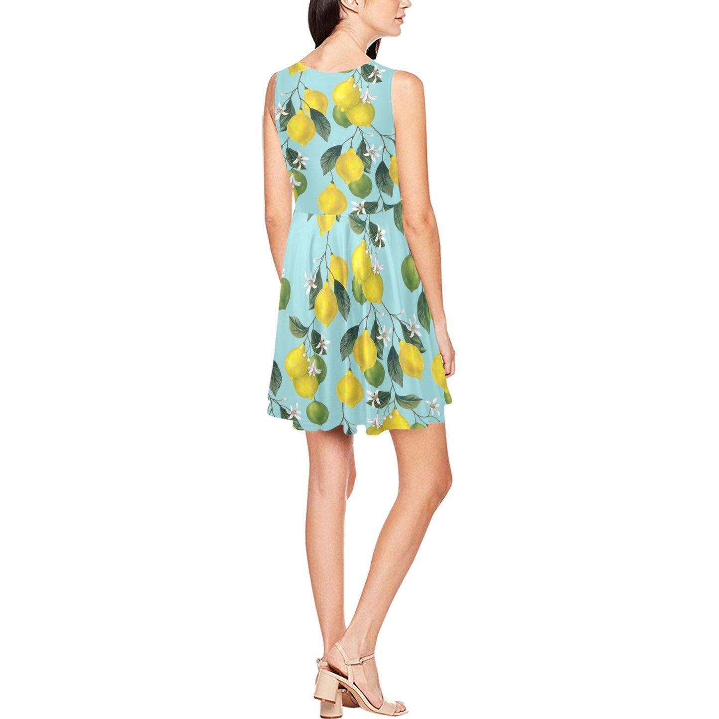 Lemon Pattern Print Design LM05 Sleeveless Dress