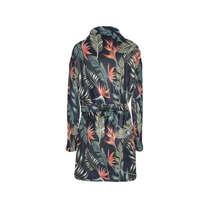 Bird Of Paradise Pattern Print Design BOP02 Women's Fleece Robe