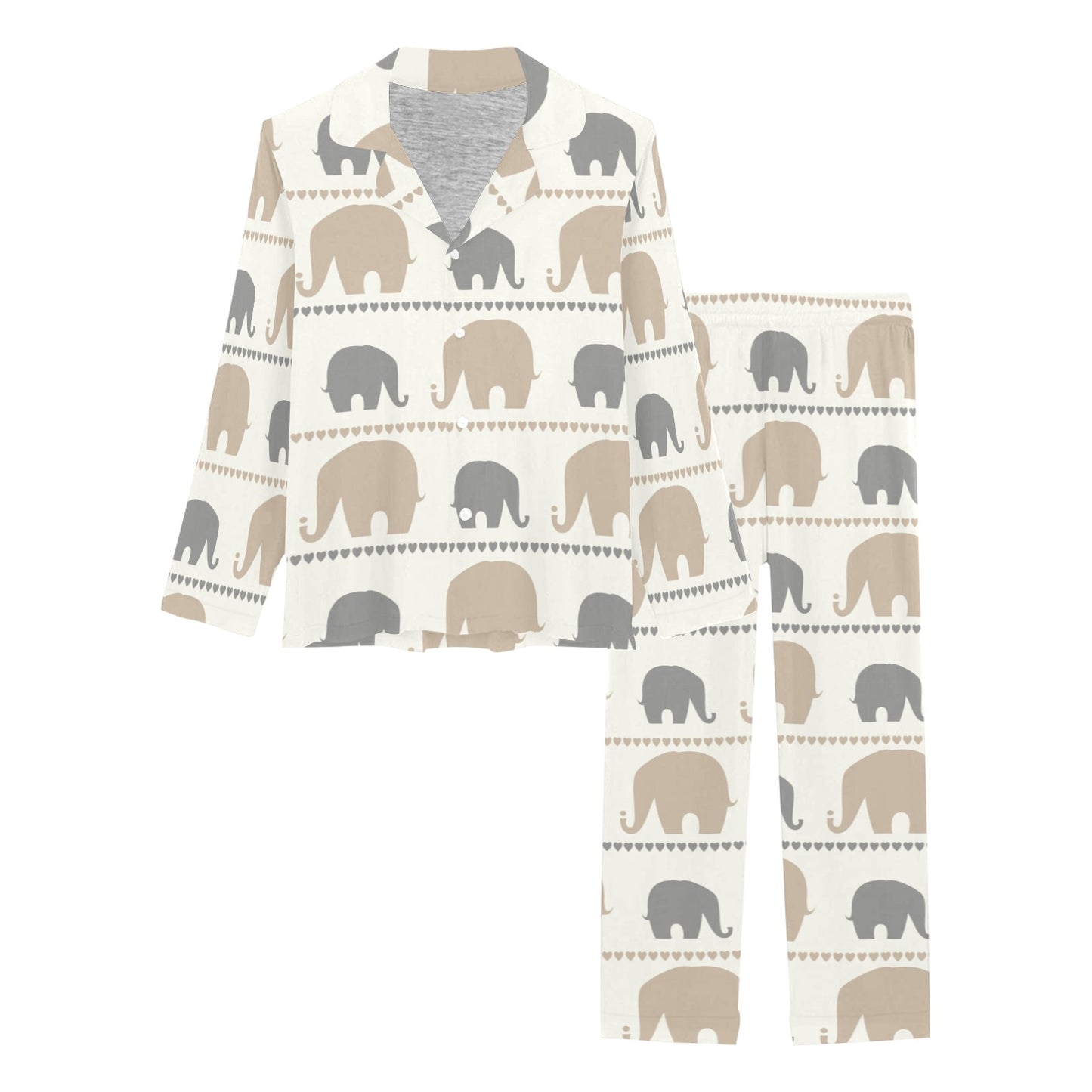 Elephant Cute Women's Long Pajama Set