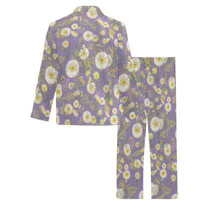 Daisy Pattern Print Design DS011 Men's Long Pajama Set