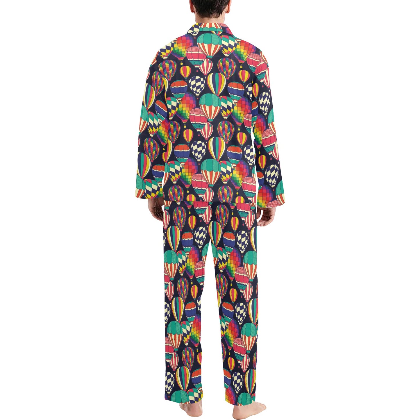 Ballon Pattern Print Design 02 Men's Long Pajama Set