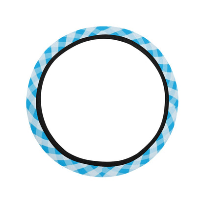 Gingham Print Design LKS401 Steering Wheel Cover with Elastic Edge