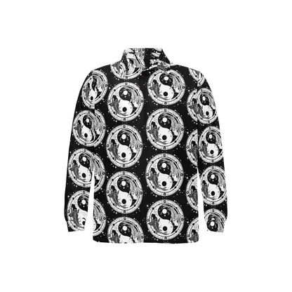 Yin Yang Koi Fish Long Sleeve Polo Shirt For Men's