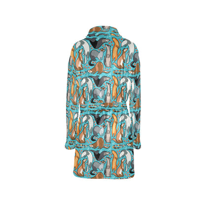 Ferret Pattern Print Design 03 Women's Fleece Robe