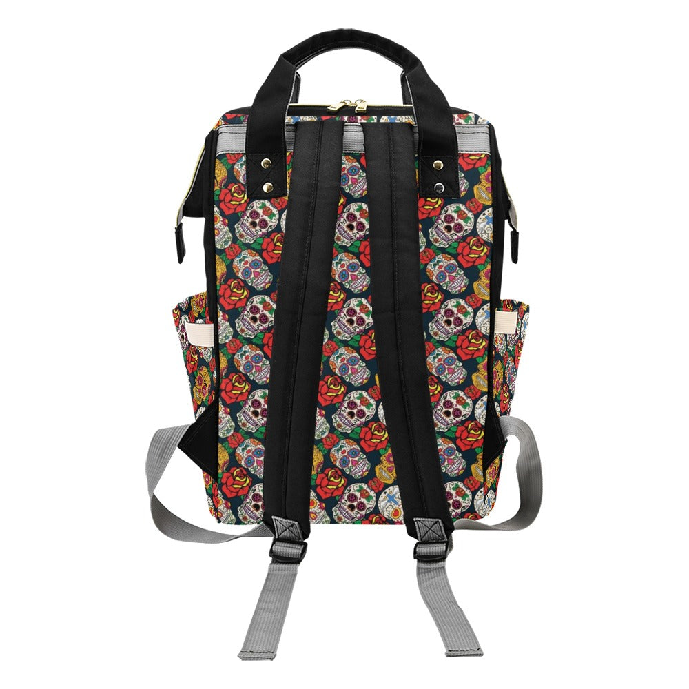 Sugar Skull Print Design LKS306 Diaper Bag Backpack