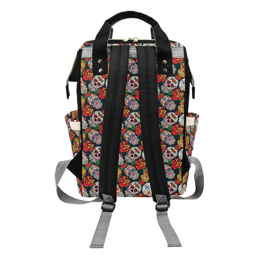 Sugar Skull Print Design LKS306 Diaper Bag Backpack