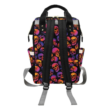 Skull Multicolor Print Design LKS3011 Diaper Bag Backpack