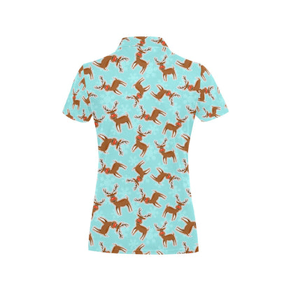 Reindeer Print Design LKS403 Women's Polo Shirt