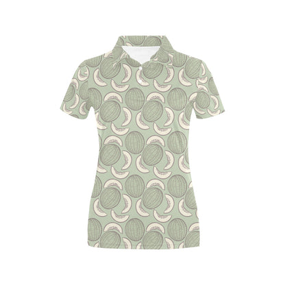 Cantaloupe Pattern Print Design 01 Women's Polo Shirt