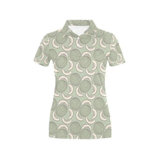 Cantaloupe Pattern Print Design 01 Women's Polo Shirt