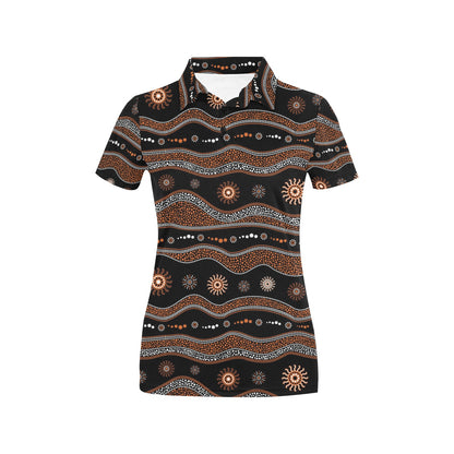 Aboriginal Print Design LKS404 Women's Polo Shirt