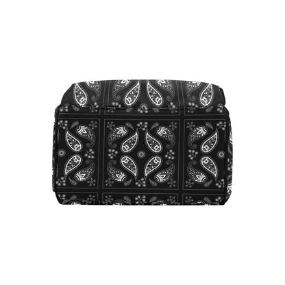 Bandana Paisley Black Print Design LKS308 Diaper Bag Backpack