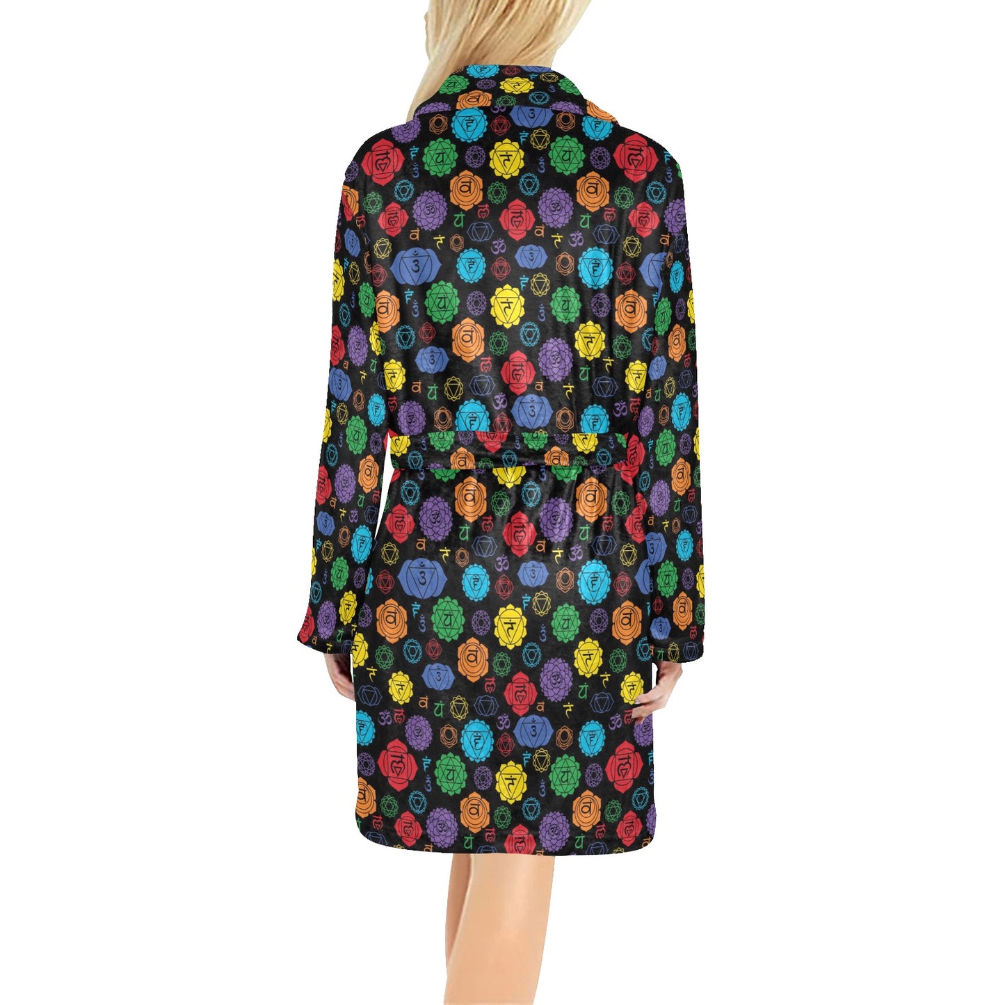 Chakra Pattern Print Design 01 Women's Fleece Robe