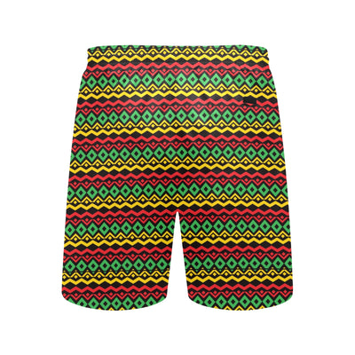 Rasta Reggae Color Themed Men's Swim Trunks Beach Shorts