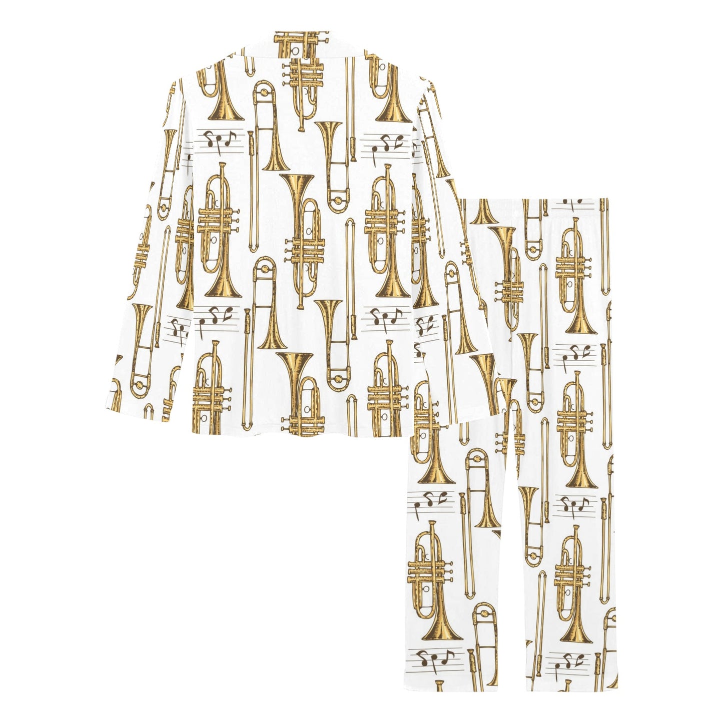 Trombone Pattern Print Design 04 Women's Long Pajama Set