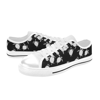 Sea Turtle Print Design LKS303 Women's White Low Top Shoes