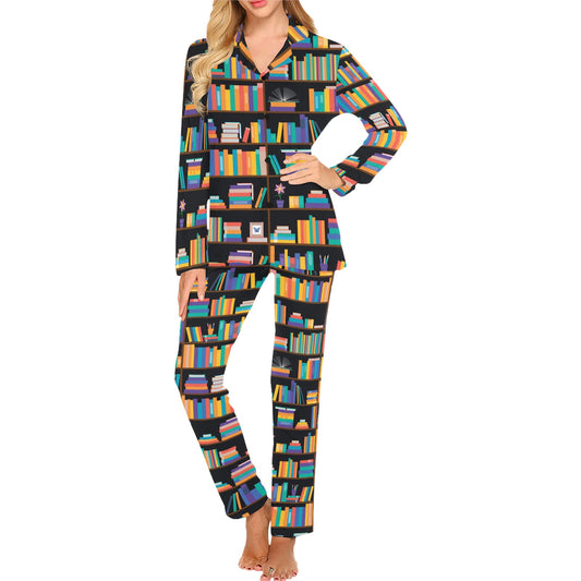 Book Pattern Print Design 05 Women's Long Pajama Set