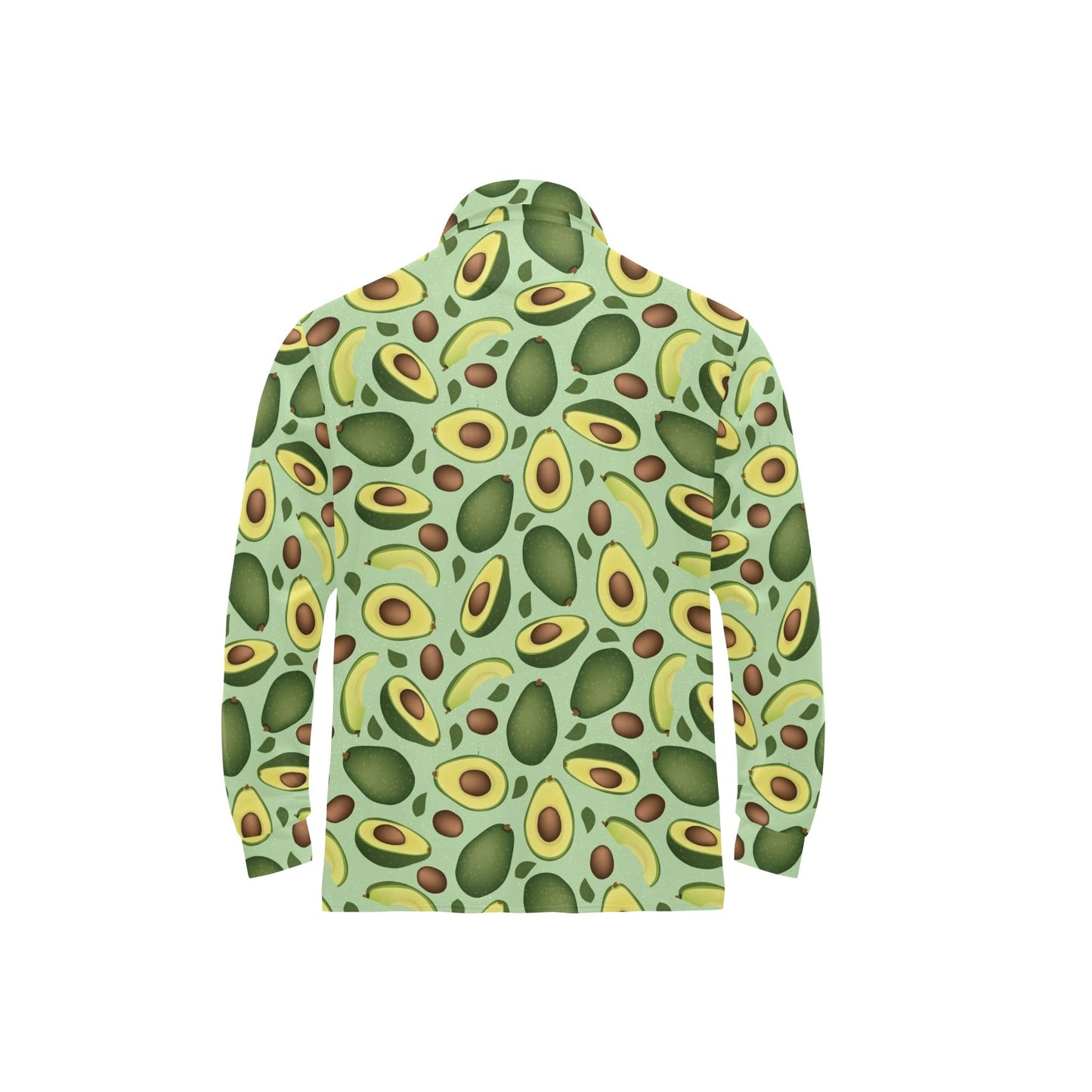 Avocado Pattern Print Design AC01 Long Sleeve Polo Shirt For Men's