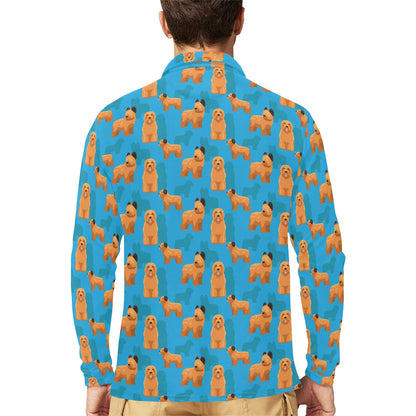 Briards Pattern Print Design 01 Long Sleeve Polo Shirt For Men's