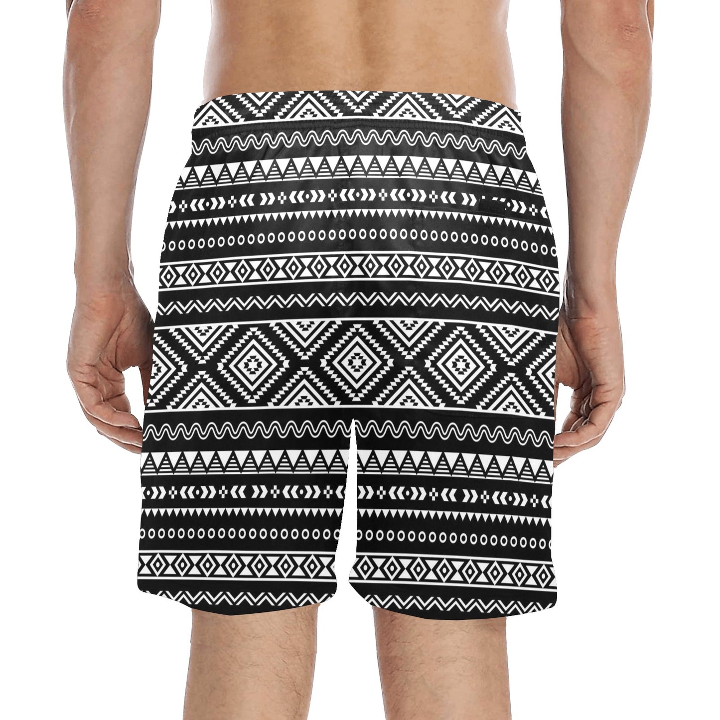Tribal Pattern Print Design LKS301 Men's Swim Trunks Beach Shorts