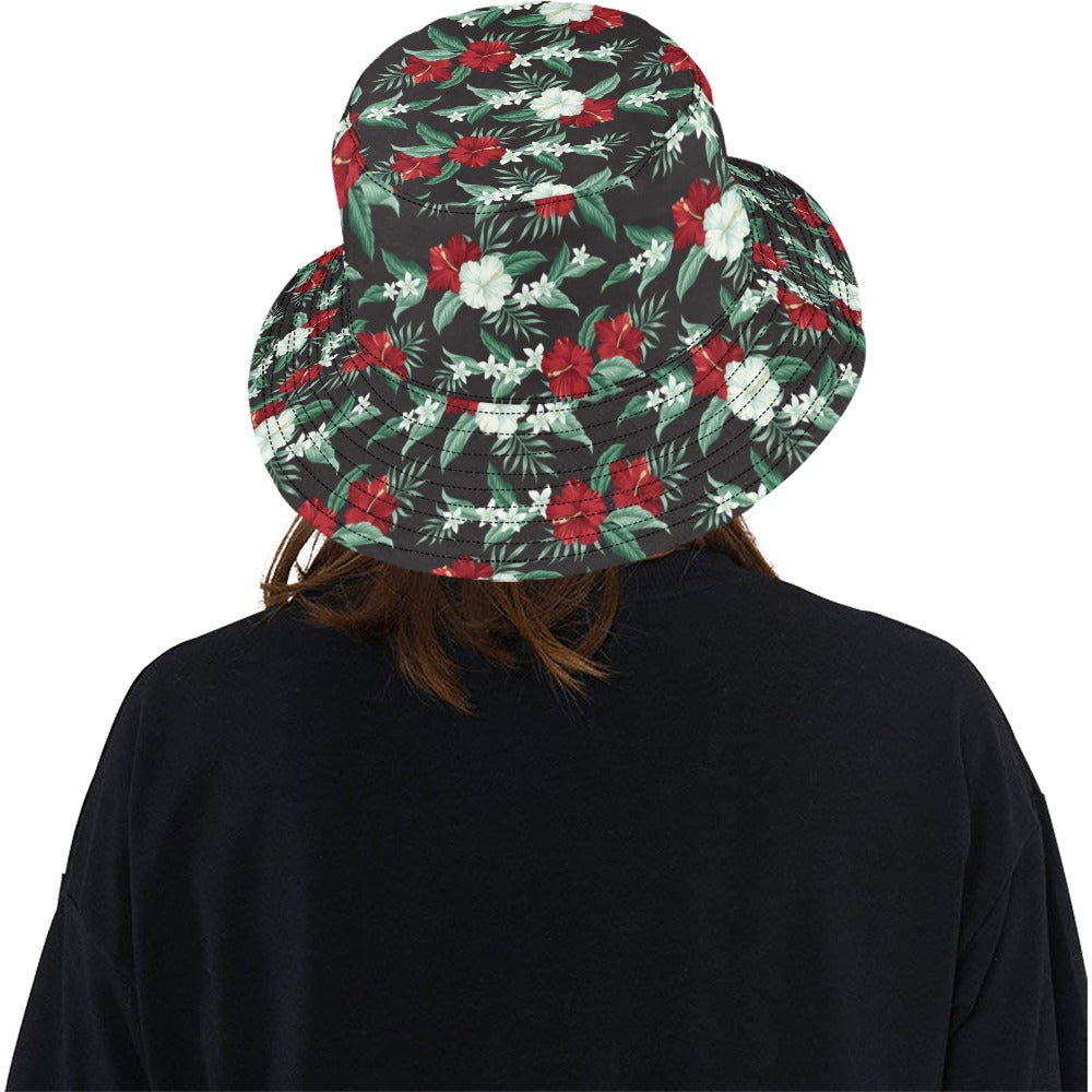 Tropical Flower Print Design LKS303 Unisex Bucket Hat