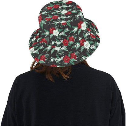 Tropical Flower Print Design LKS303 Unisex Bucket Hat