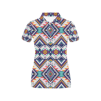 Tribal Aztec native american Women's Polo Shirt